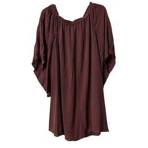 NWT‎ Lavender Brown Womens Casual Spring Summer Washed Burgundy Dress Size XS